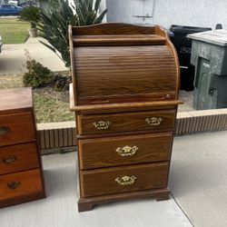 Antique Roll Top Desk W/ Drawers