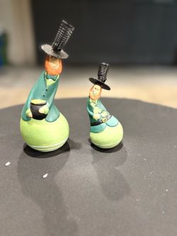 Handcrafted Gourd Leprechaun Figurines - Set of 2 St. Patrick's Day Table Decor