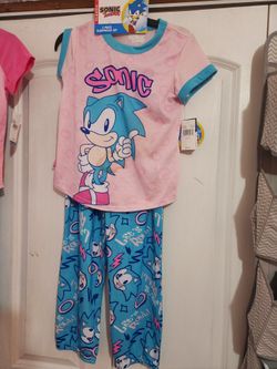 NWT Girl's Sonics Pajames Set, Sz. 8