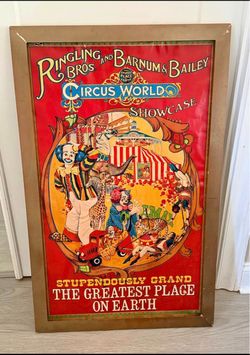 Framed Vintage Ringling Bros. and Barnum & Bailey "Circus World" poster