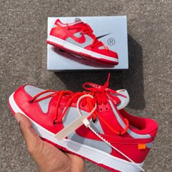 Nike Dunk Low Off-White University Red (Size 10.5)