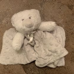 Blankets & Beyond Baby Security Blanket, Gray Bear
