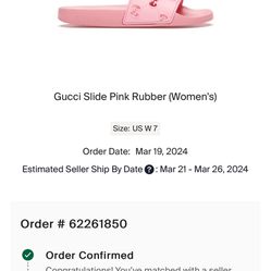 Gucci Pink Slides Size 7 New