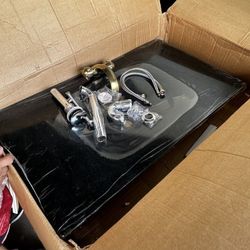 Glass Bathroom Kitchen Sink Basin Rectangular Countertop Glasstop For Vanity