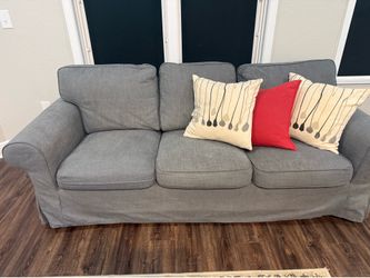 IKEA EKTORP 3-Seat Sofa — Gray, Removable & Washable Slipcover — $200