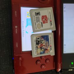 Nintendo 3ds With Three Games 