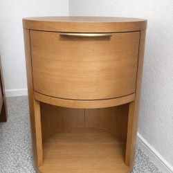 NEW - Urban Outfitters Kane Round Wood Storage Nightstand 