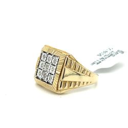 10kt Gold Mens Diamond Ring Square Starset Cluster Ring .12ctw Size 10 5.10grams 163495 10