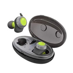 Helix True Wireless Ultra Sport Earbuds, 5.0 Bluetooth Earphones, HD Audio, SecureLock Fit, IPX4 Waterproof, Auto-Pairing, Workout, Sport (Water/Sweat