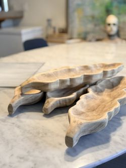 4 WOOD DOUGH BOWLS