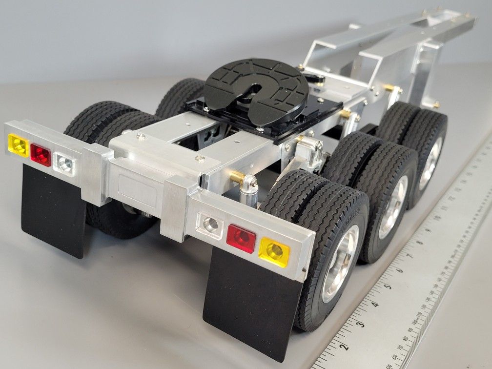 Custom Aluminum Tamiya 1/14 RC Toy Semi Truck 3 Axles Dolly Trailer 5th wheel
