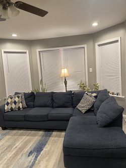 Capri Denim Left Arm Facing Sectional - $250