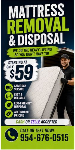 ⚡ Mattress Removal From $59