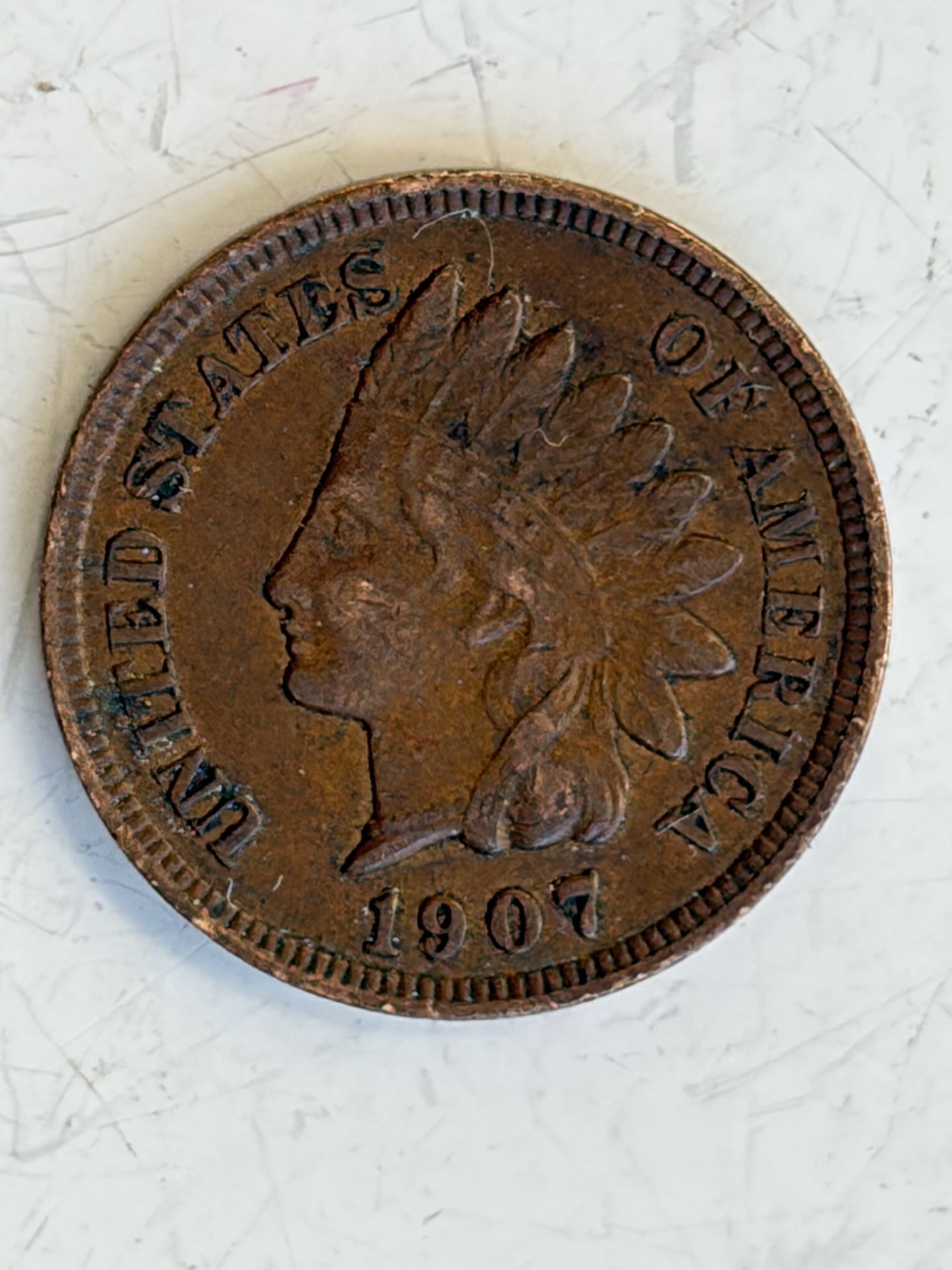 1907 Indian one cent