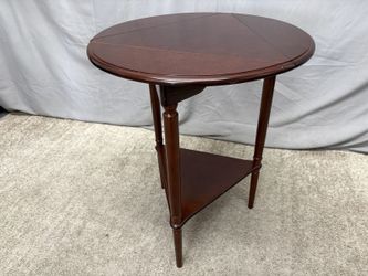 BOMBAY CO. Vintage Cherry 2-Tier Triple Drop Leaf Side Table