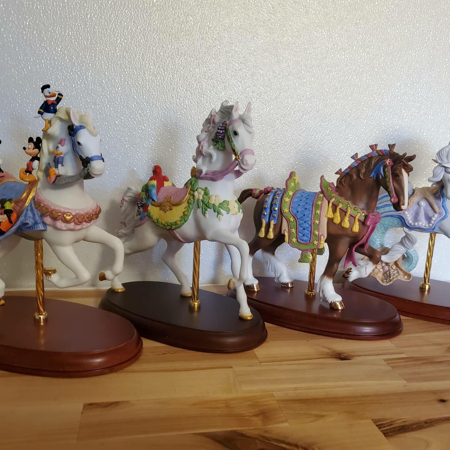 Rare Lenox Carousel Horses 🎠. Lot of 4. Disney,Clydesdale,Ocean Fantasy,and Tropical.