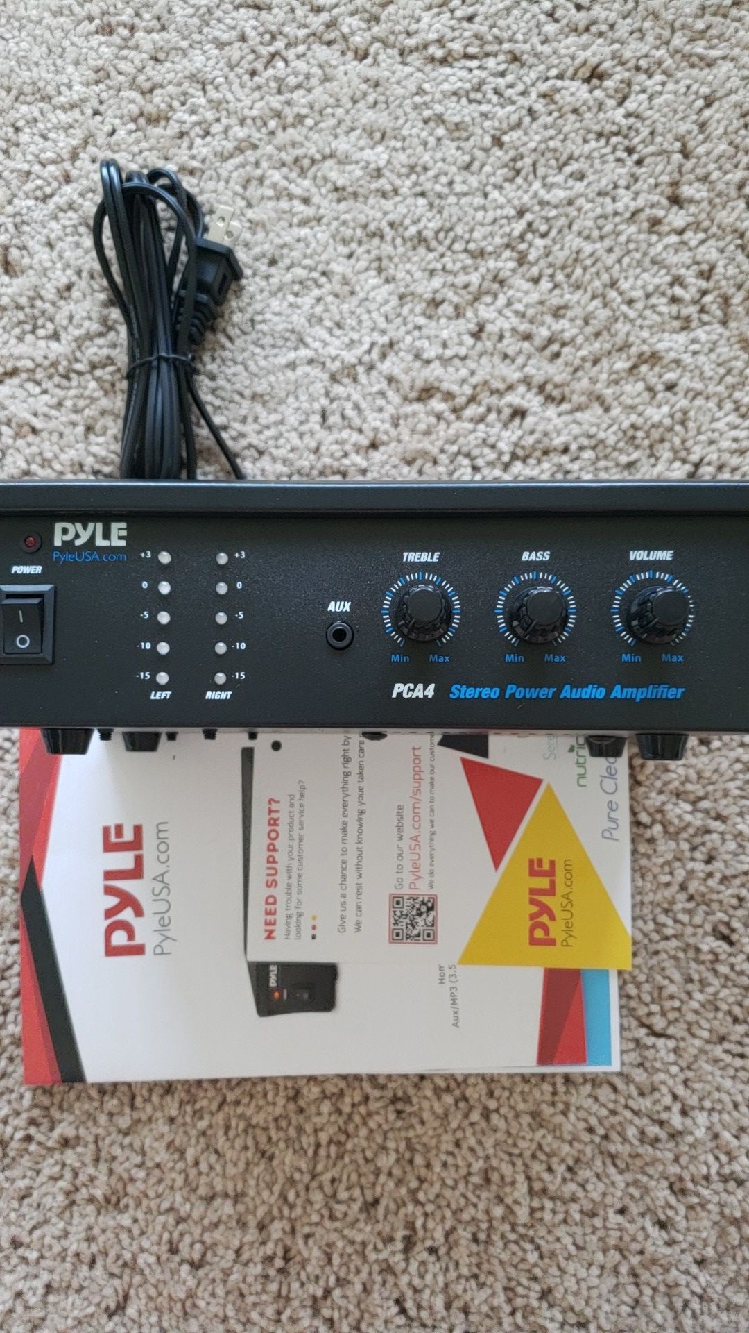 New,Pyle-Home PCA4 Mini 2x120 Watt Stereo Power Amplifier
