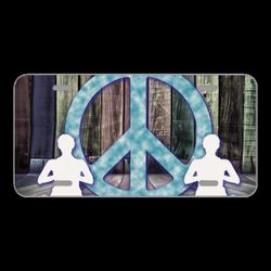 License Plate Novelty Car Front Yoga Peace Meditation Silhouette