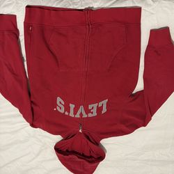 Red Levi’s zip up hoodie