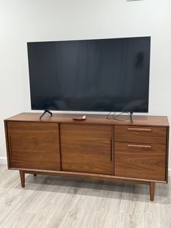 Crate & Barrel Walnut Storage Media Console