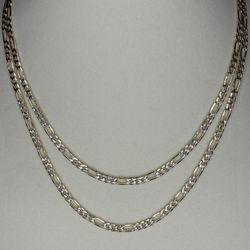 10k Gold 4mm His N Hers 18” & 20” Matching Two Tone Figaro Chains 