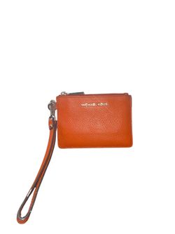 Michael Kors Orange Pebble Leather Wristlet