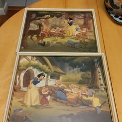 Rare Vintage 1940s Lithographs From Disney's Snow White