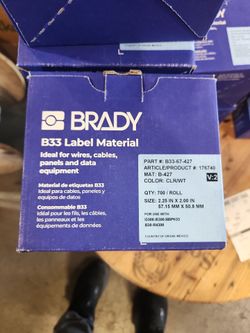 Brady B33 Label Material Roll B33-67-427 got 10 of them