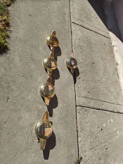5 wire wheel gold 2 wing hex knockoffs
