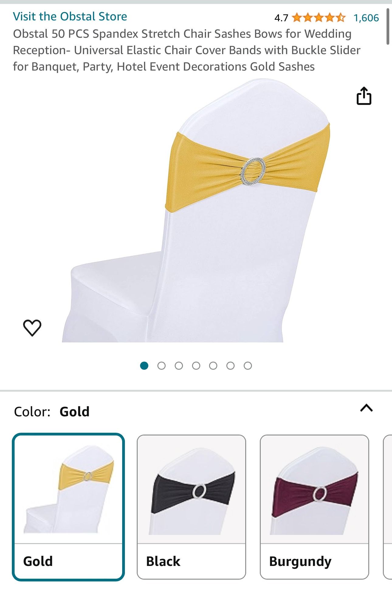 50 Chair Sashes Gold