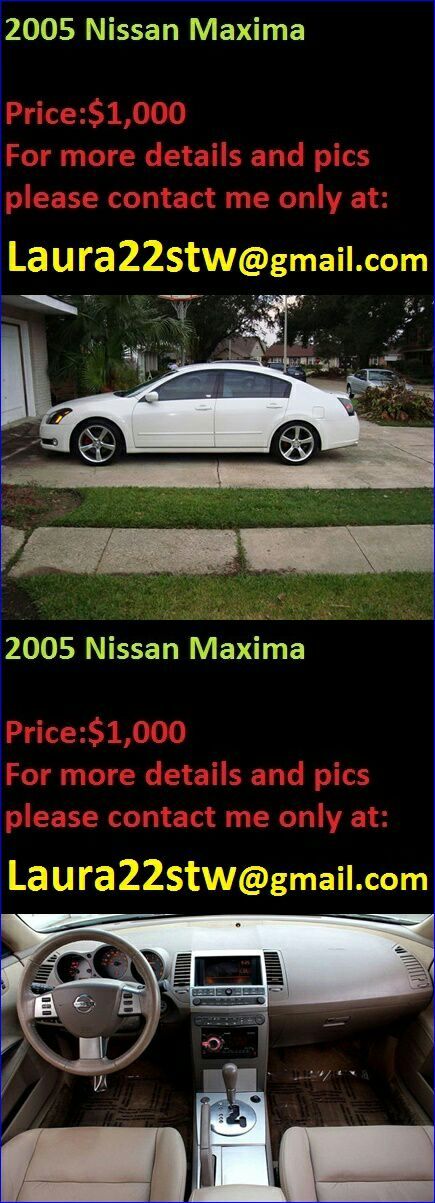 2005 Nissan Maxima Only 72k Miles, Clean Title, Runs Good, Looks Good!