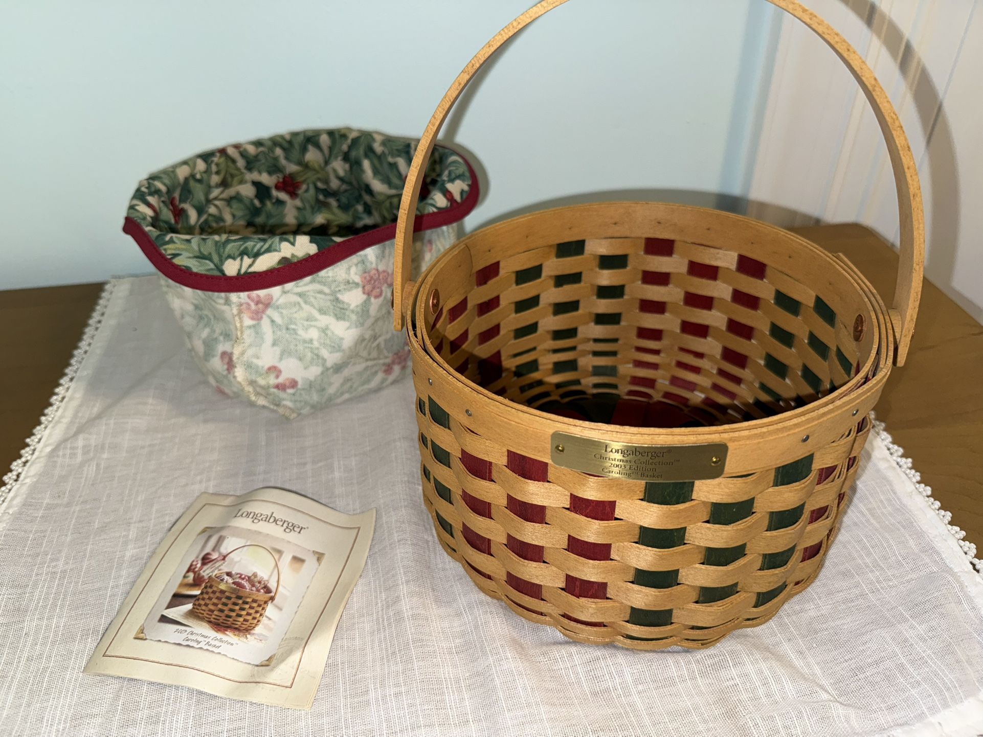 LONGABERGER ๐ Christmas ๐งบ Basket Caroling + Liner