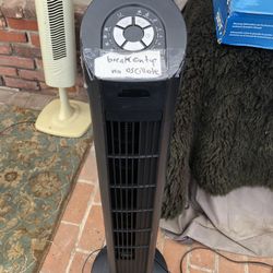 PRICE IS FIRM Sunter Black 40” Height Tower Fan 3-Speed DOES NOT OSCILLATE (turn left and right) NO REMOTE CONTROL  15  You are more than welcome to t