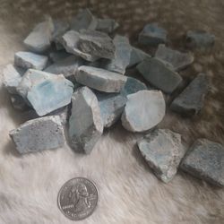 Raw Larimar Rough Crystal Stones Lot