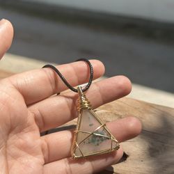 Moss Agate Pendant Necklace 