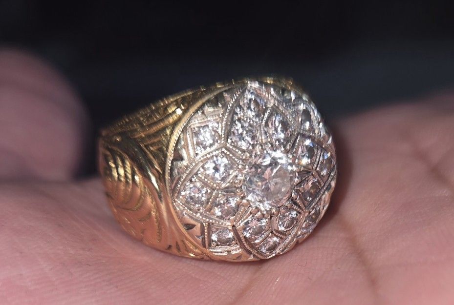 21kt Gold...... Over Karat In Diamonds. Center Stone Over 30 Points