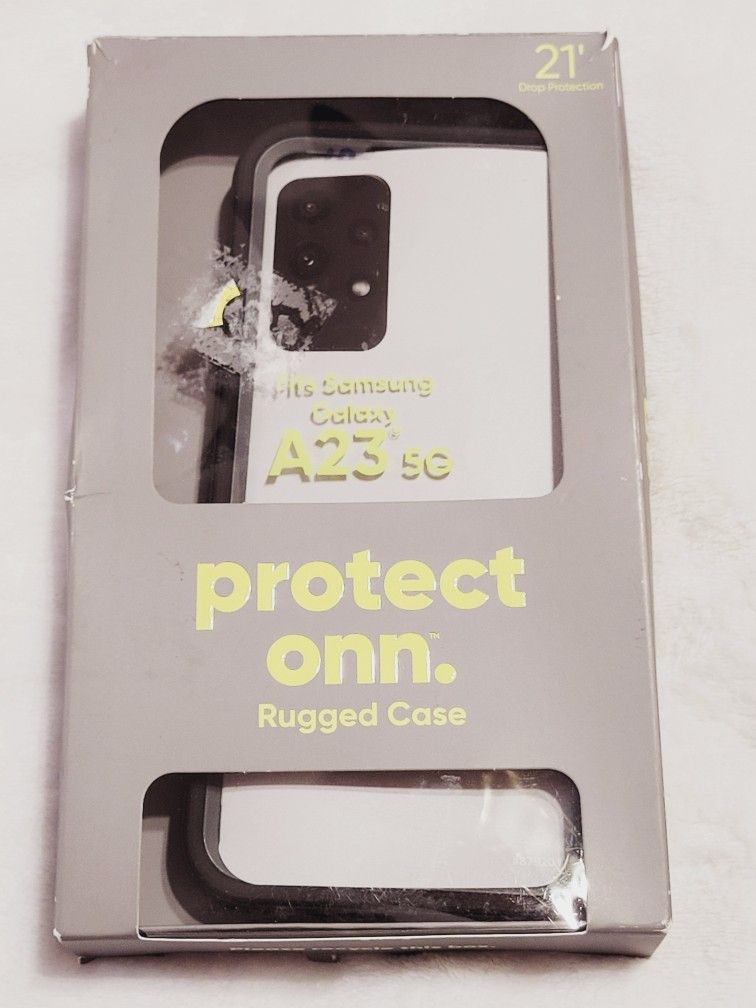 onn. Rugged Phone Case for Samsung Galaxy A23 5G Black