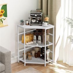 New White Corner Printer Stand 