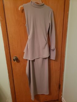 Classy modest dress grey