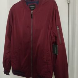 No Boundaries Men's Maroon Bomber Jacket 