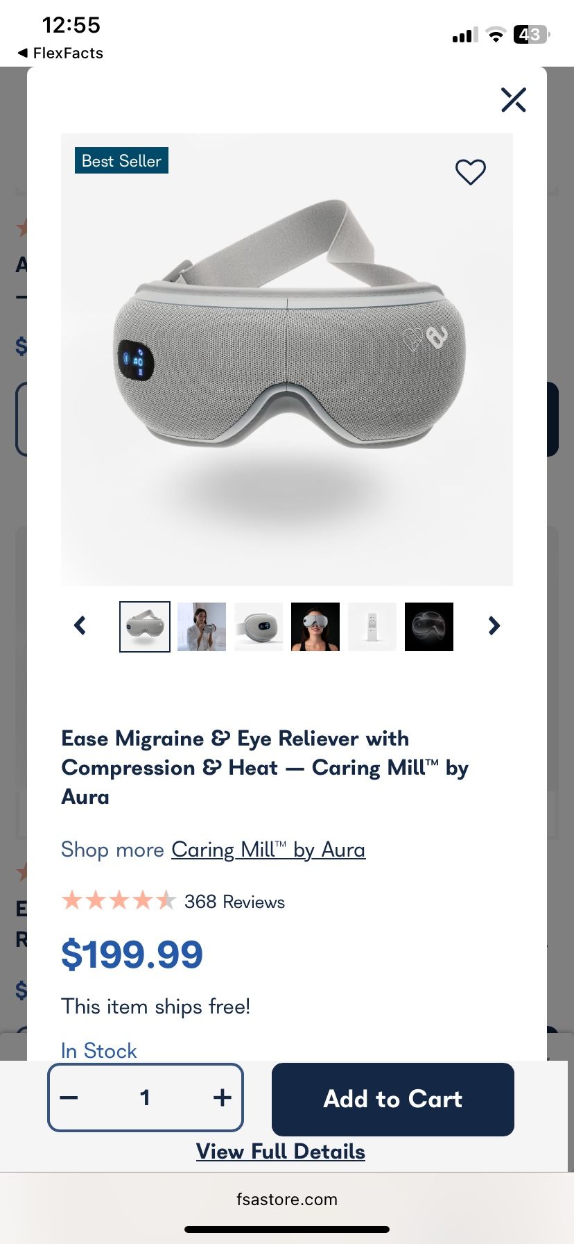 Ease Migraine & Eye Reliever with Compression & Heat — Caring Mill™ by Aura