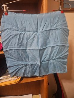Scarf/Handkerchief Light Blue Nylon/Polyester 1970s