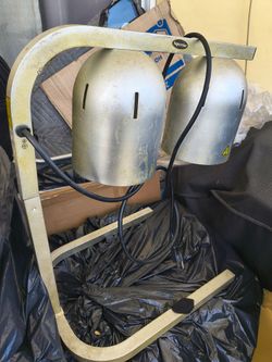 commercial dual-bulb portable food warmer