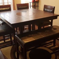 Fulton Dark Brown Counter Height Set /Dining table and Chairs
