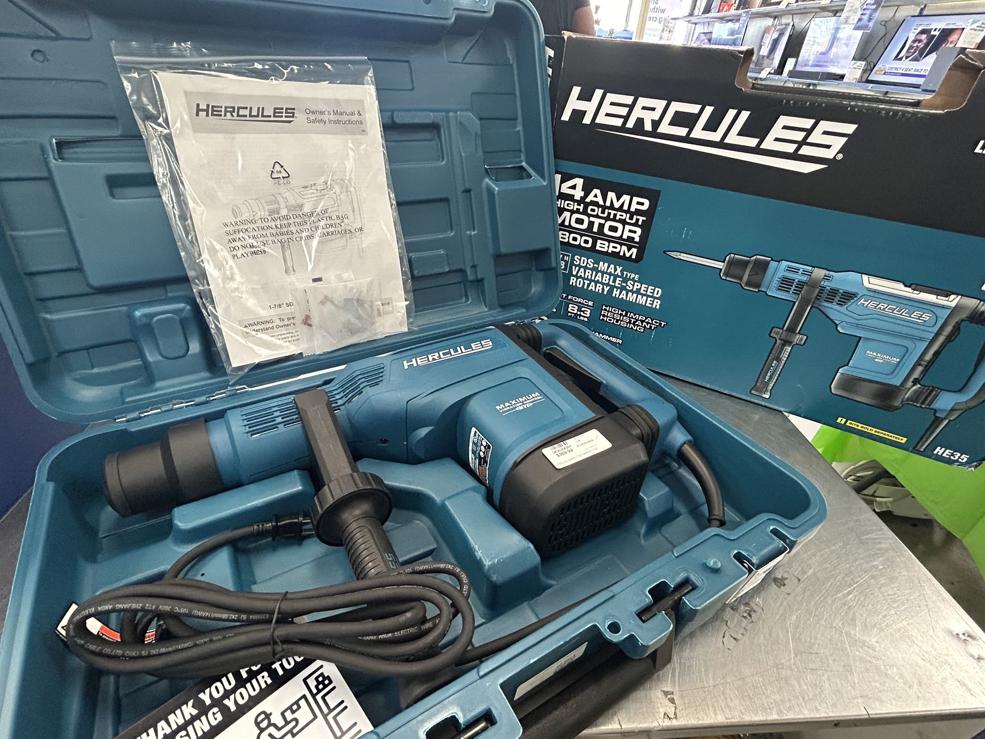 Hercules 14Amp/2800 BPM Demolition Hammer New