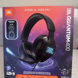 JBL Quantum 400 - Wired Over-Ear Gaming Headphones with USB and Game-Chat Balance Dial - Black, Large