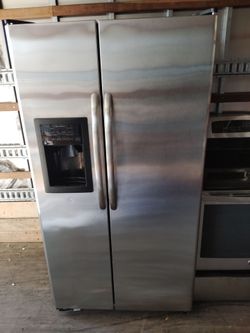 Stainless Steel Side-by-Side Refrigerator with Ice Dispenser