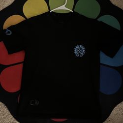 Blue And Black Chrome Heart Shirt 