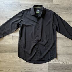 Men’s Tom Baine Black Dress Shirt Large