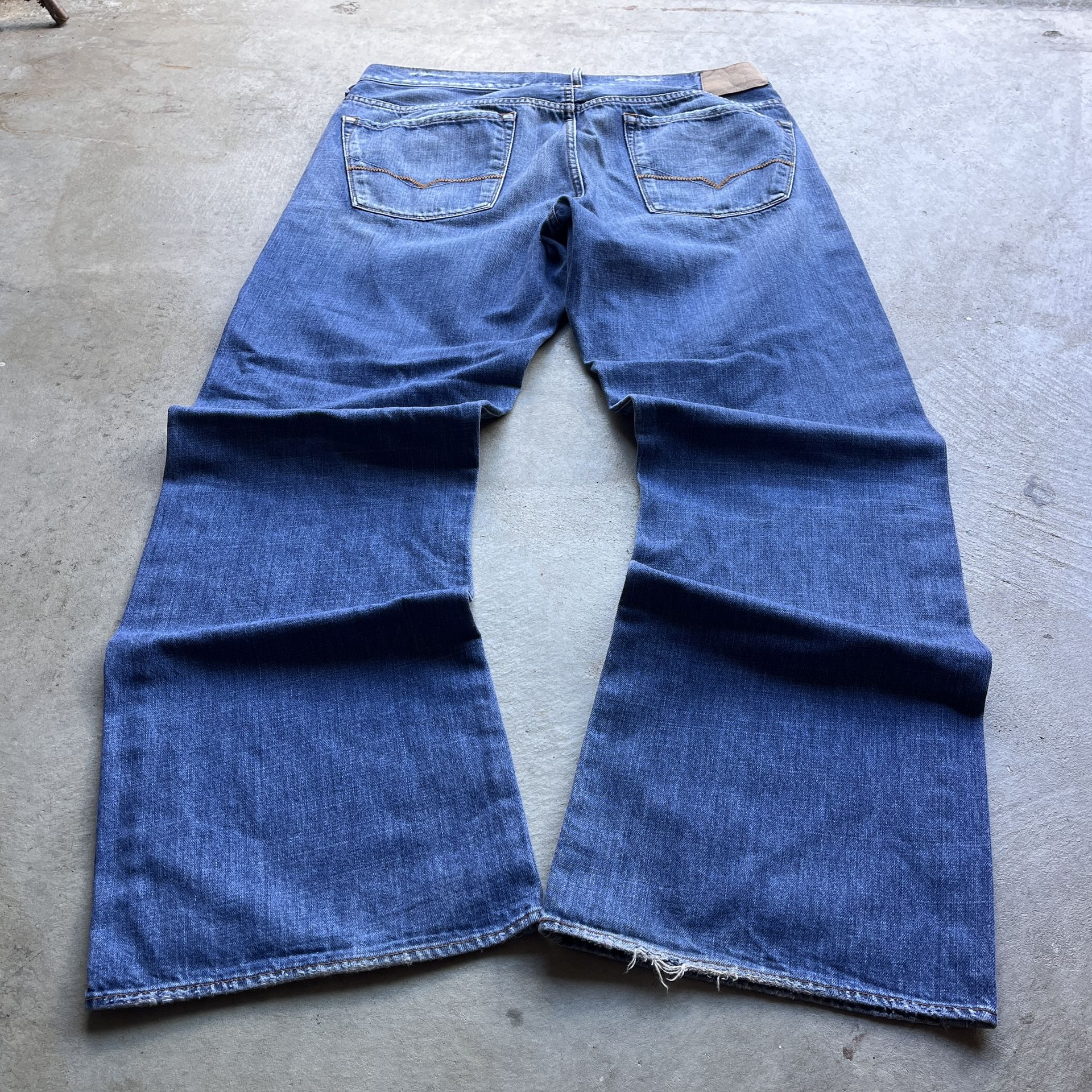 Vintage Y2K Guess Baggy Boot-Cut Wide-Leg Washed Jeans